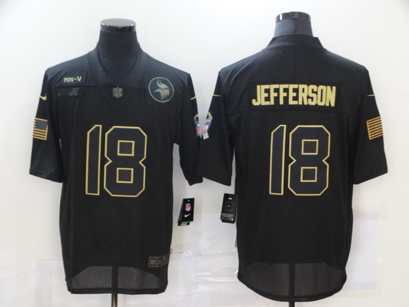 Men's Minnesota Vikings Justin Jefferson #18 Black Jersey